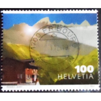 Imagem do selo postal da Suíça de 2012 Martinsloch