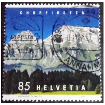 Imagem do selo postal da Suíça de 2017 Schibenstoll & Hinderrugg