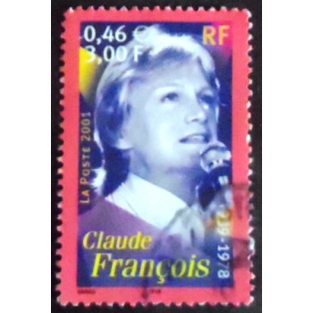 Imagem do selo postal da França de 2001 Claude François