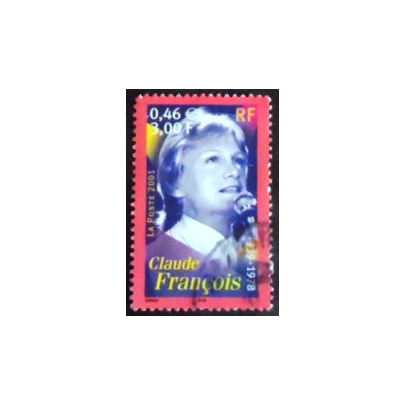 Imagem do selo postal da França de 2001 Claude François
