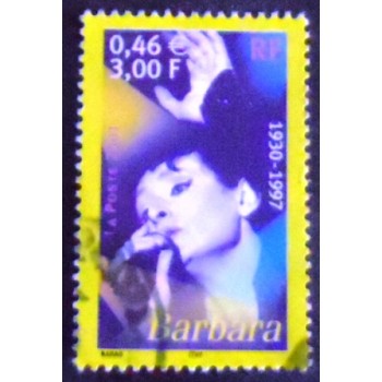 Imagem do selo postal da França de 2001 Barbara