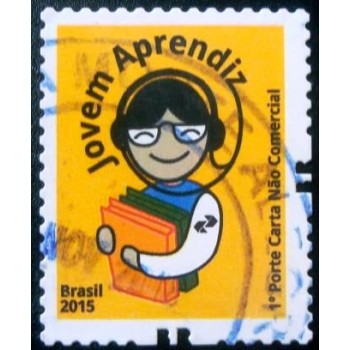 Imagem do selo postal do Brasil de 2015 Jovem Aprendiz U