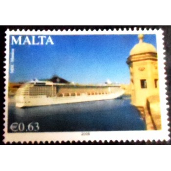 Imagem do selo postal de Malta de 2008 MSC Musica