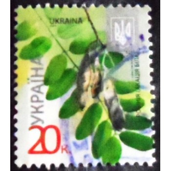 Imagem do selo postal da Ucrânia de 2012  Trees Acacia