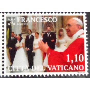 Imagem do selo postal do Vaticano de 2022 Pope Francis 1,10
