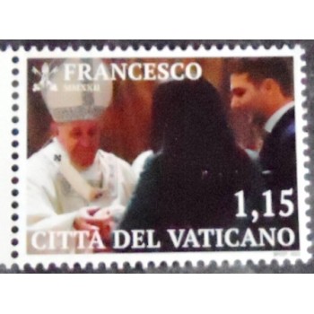 Imagem do selo postal do Vaticano de 2022 Pope Francis 1,15