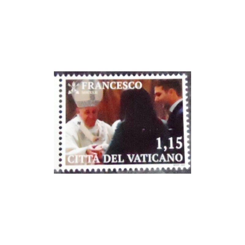 Imagem do selo postal do Vaticano de 2022 Pope Francis 1,15