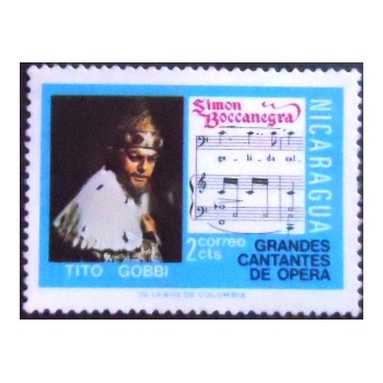 Imagem do selo postal da Nicarágua de 1975 Tito Gobbi