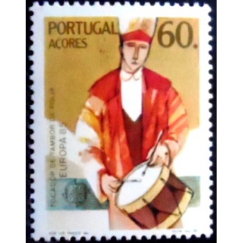 Imagem do selo postal dos Açores de 1985 European Year of Music