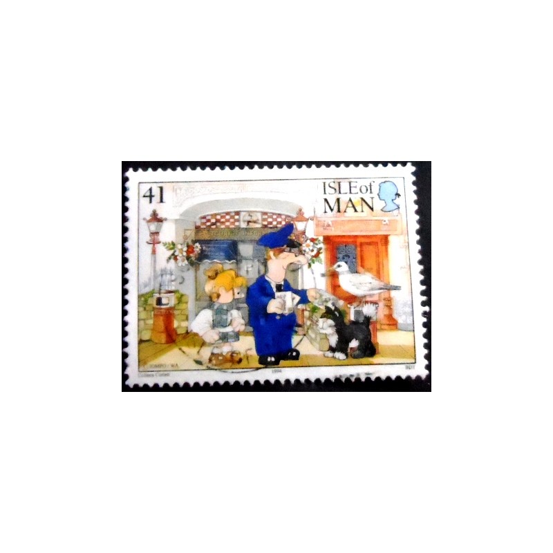 Imagem do selo postal da Ilha de Man de 1994 Postman Pat