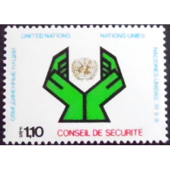Imagem do selo postal das Nações Unidas Genebra de 1977 Security Council