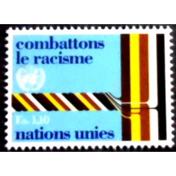 Imagem do selo postal das Nações Unidas Genebra de 1977 Anti-racism 1,10