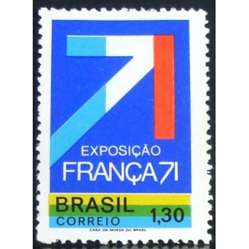 Imagem do selo postal do Brasil de 1971 França 71 M