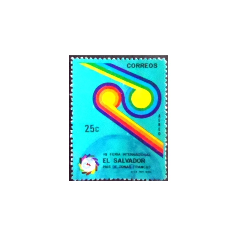 Imagem do selo postal de El Salvador de 1976 Fair Emblem