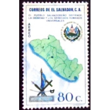Imagem do selo postal de El Salvador de 1970 Human Rights