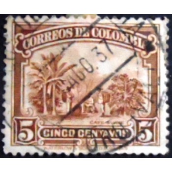 Imagem similar à do selo postal da Colômbia de 1932 Coffee plantation U