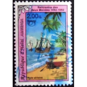 Imagem do selo postal do Haiti de 1993 500 years America