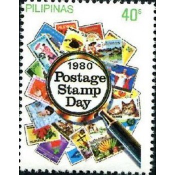 Imagem do selo postal das Filipinas de 1980 Stamp Day 40 M