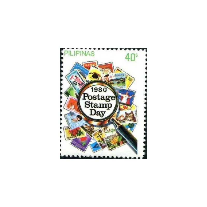 Imagem do selo postal das Filipinas de 1980 Stamp Day 40 M