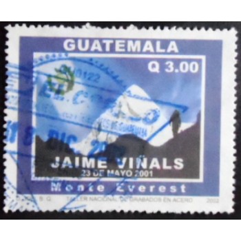 Imagem do selo postal da Guatemala de 2002 Ascent of Mt. Everest