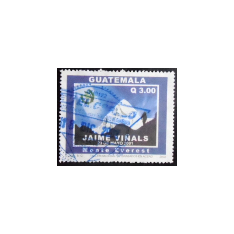 Imagem do selo postal da Guatemala de 2002 Ascent of Mt. Everest