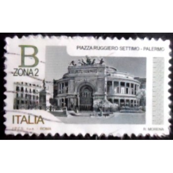 Imagem do selo postal da Itália de 2016 Piazza Ruggiero
