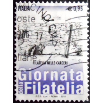 Imagem do selo postal da Itália de 2015 Philately in prisons