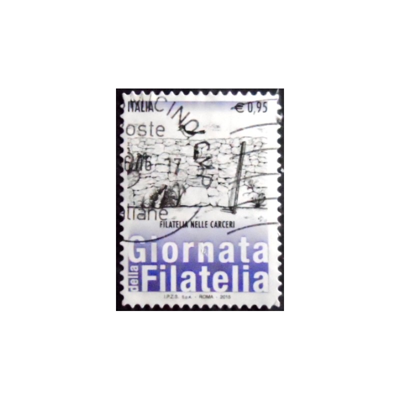 Imagem do selo postal da Itália de 2015 Philately in prisons