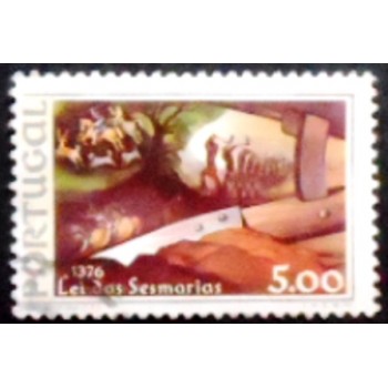 Imagem do slo postal de Portugal de 1976 Centenary of the Act Sesmarias