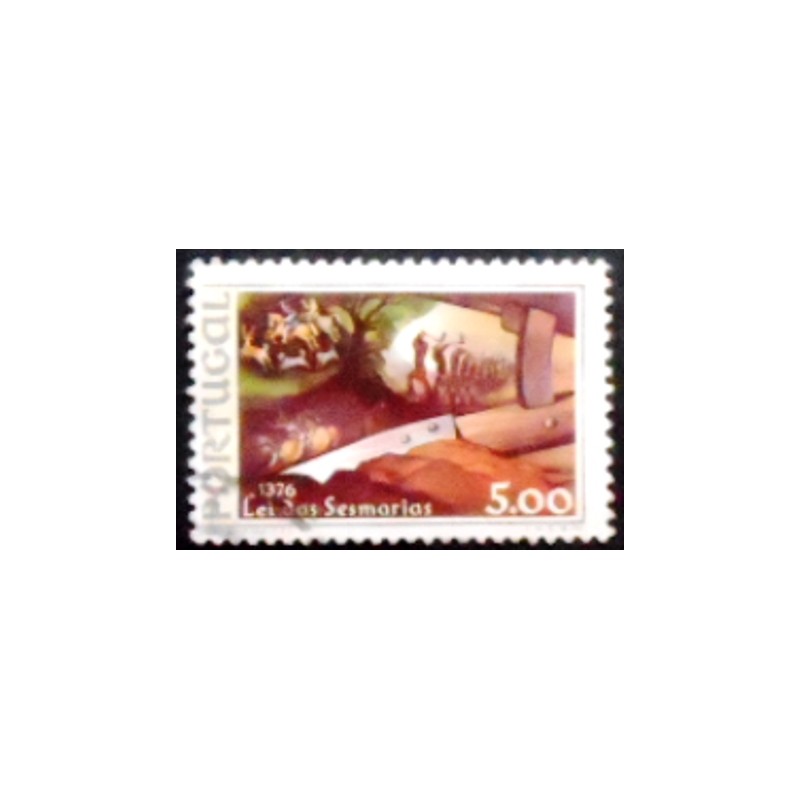 Imagem do slo postal de Portugal de 1976 Centenary of the Act Sesmarias