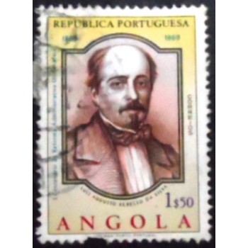 Imagem do selo postal de Angola de 1969 Luis Rebello Silva portrait