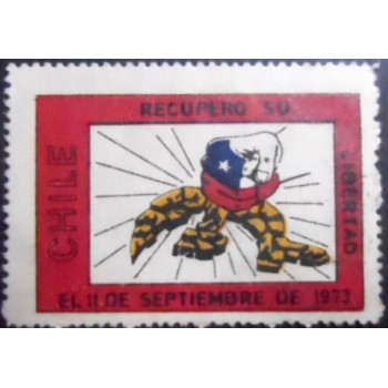Imagem do selo postal Cinderela do Chile de 1973 Libertad