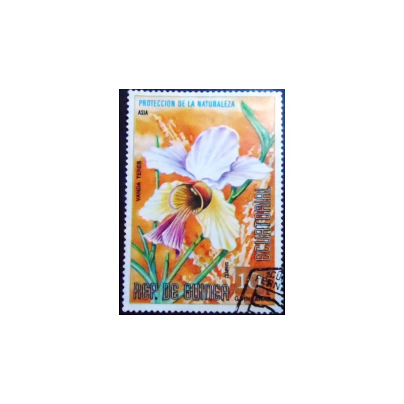 Imagem do selo postal da Guiné Equatorial de 1974 Vanda teres