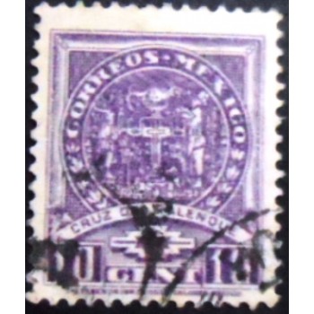 Imagem do selo postal do México de 1944 Cross of Palenque