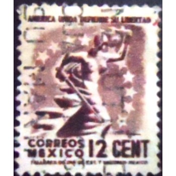 Imagem do selo postal do México de 1944 Freedom