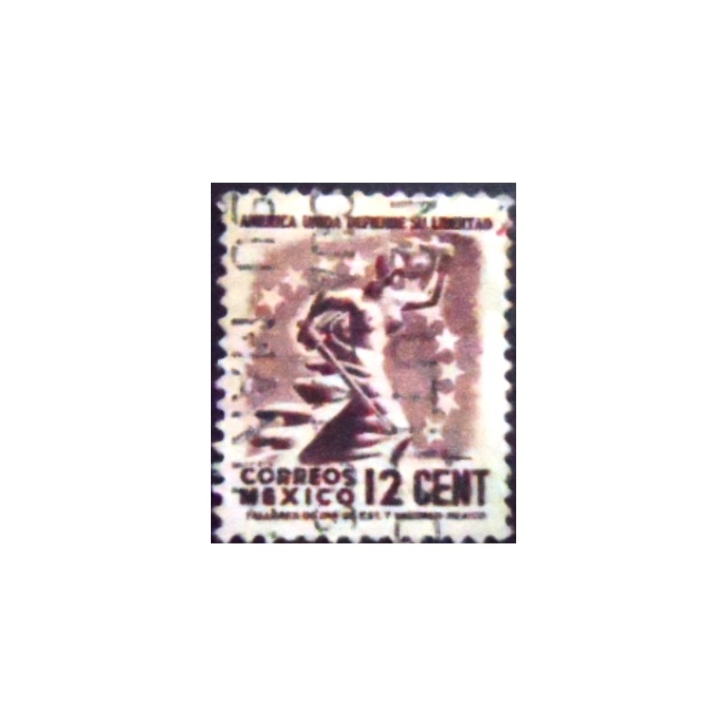 Imagem do selo postal do México de 1944 Freedom