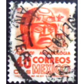 Imagem similar à do selo postal do México de 1953 Stone Head Tabasco