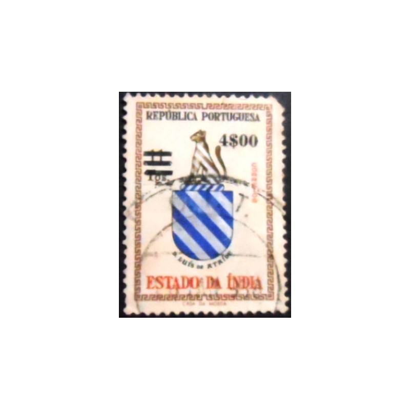 Imagem do selo postal da Índia Portuguesa de 1959 D. Luis de Ataíde