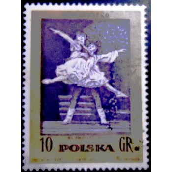 Imagem do selo postal da Polônia de 1972 On the Billet