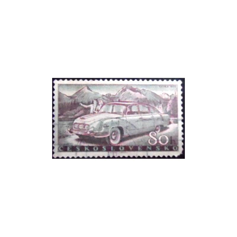Imagem do selo postal da Tchecoslováquia de 1958 Tatra 603