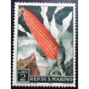 Imagem do selo postal de San Marino de 1960 Corncob M