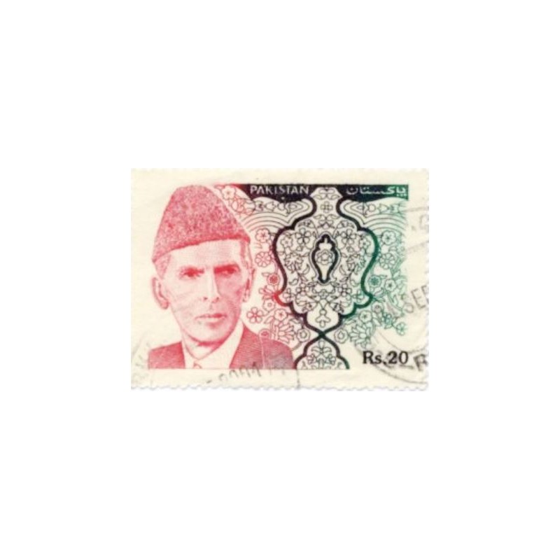 Imagem do selo postal de Paquistão de 1994 Mohammed Ali Jinnah