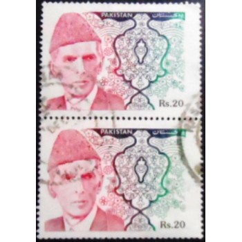Imagem do par de selos postais do Paquistão de 1994 Mohammed Ali Jinnah