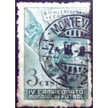 Imagem do selo postal do Uruguai de 1951 World Football Championship