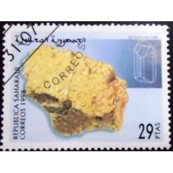 Imagem do selo postal Cinderela do Saara Ocidental de 1998 Minerals