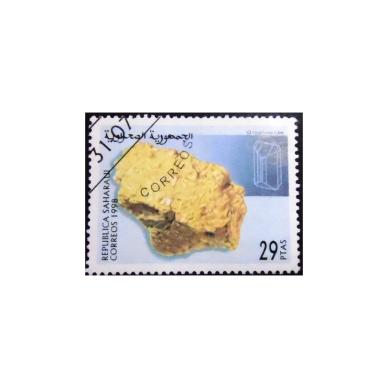 Imagem do selo postal Cinderela do Saara Ocidental de 1998 Minerals