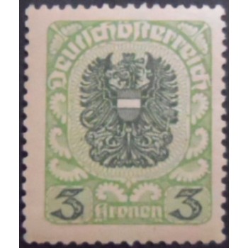 Imagem do selo postal da Áustria de 1921 Coat of arms 3 M