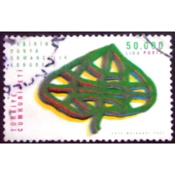 Imagem do selo postal da Turquia de 1997 Stylized Leaf