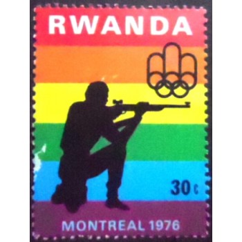 Imagem do selo postal de Ruanda de 1976 Shooting