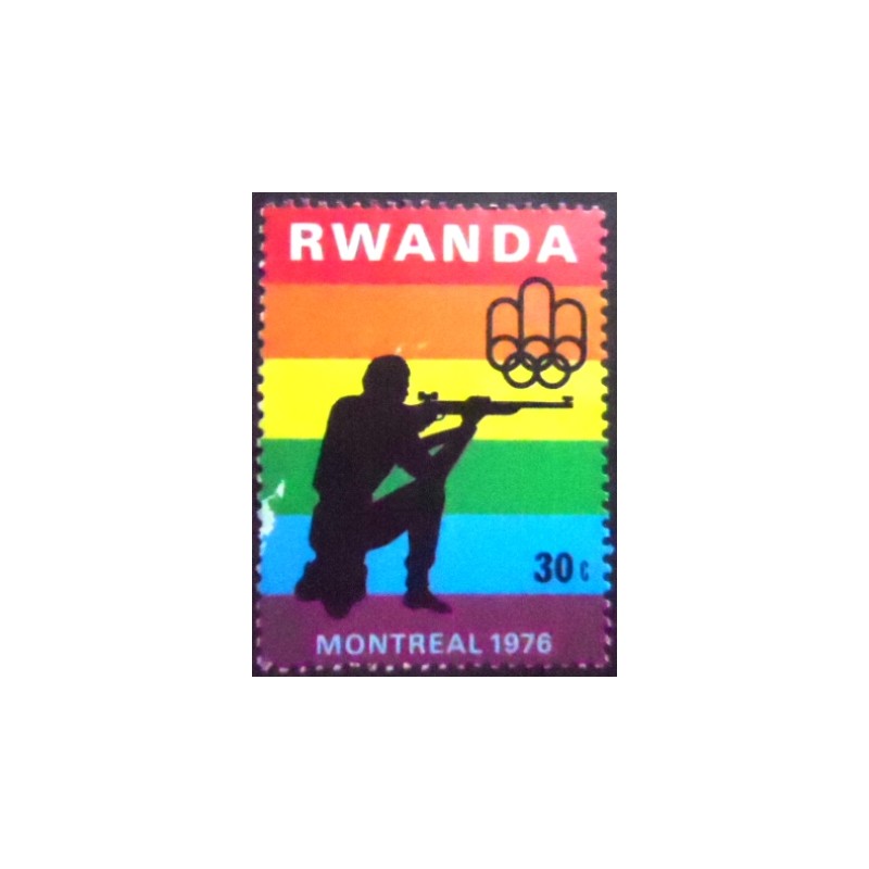 Imagem do selo postal de Ruanda de 1976 Shooting
